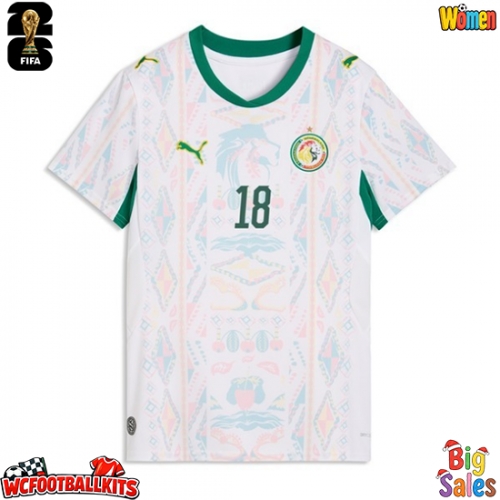Senegal Ismaila Sarr #18 Replica Home Stadium Shirt for Women World Cup 2026 Short Sleeve